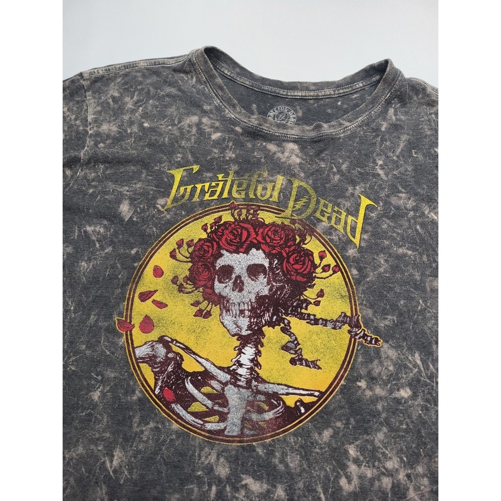 GRATEFUL DEAD Bertha Skeleton Lady Mens Black Stonewash T Short Size M